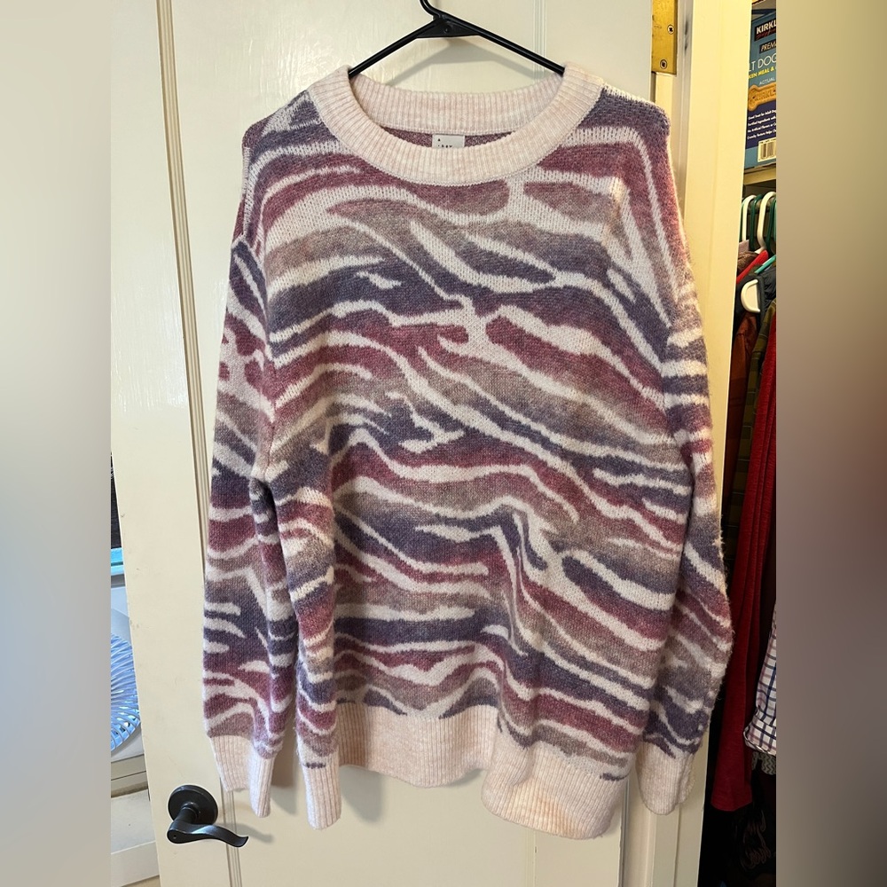 a new day Women's Sweater in Purple and Pink Pattern